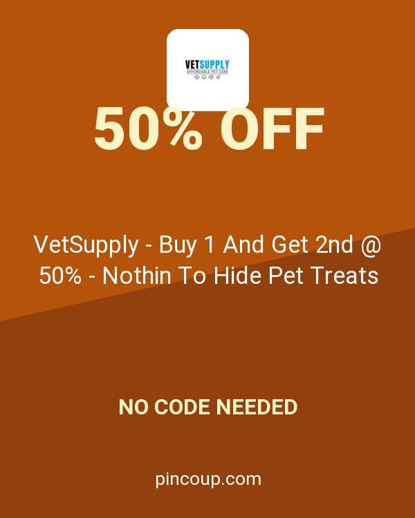 VetSupply.com.au coupon: VetSupply - Buy 1 And Get 2nd @ 50% - Nothin To Hide Pet Treats