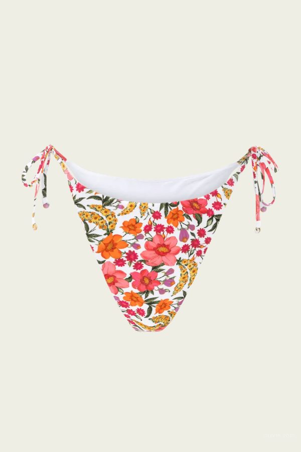 Banana Flowers Tie Side Bikini Bottom - Multicolor. L at American National Standards Institute Inc.