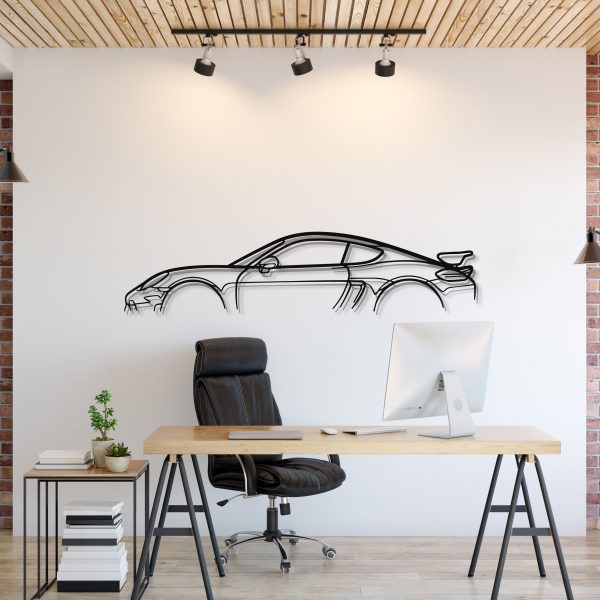 718 Cayman GT4 Metal Car Wall Art - MT0840 at Modello Turbo LLC