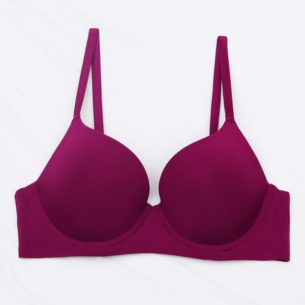 Vibecurve® Balconette Bra - Demi Unlined No Padding Underwire Comfort Natural, Wine Red · 34C