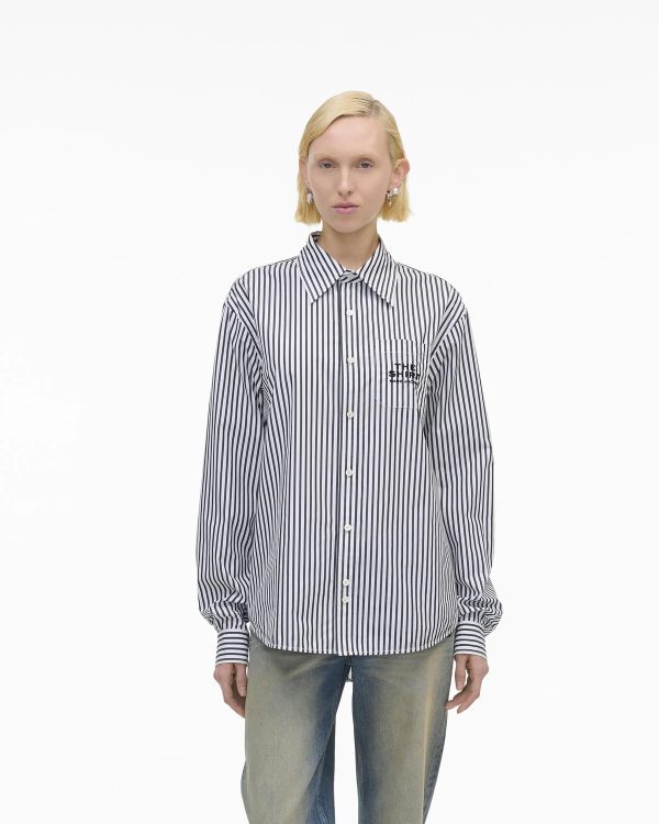 MARC JACOBS Marc Jacobs The Striped Shirt in Black/White, Size XS