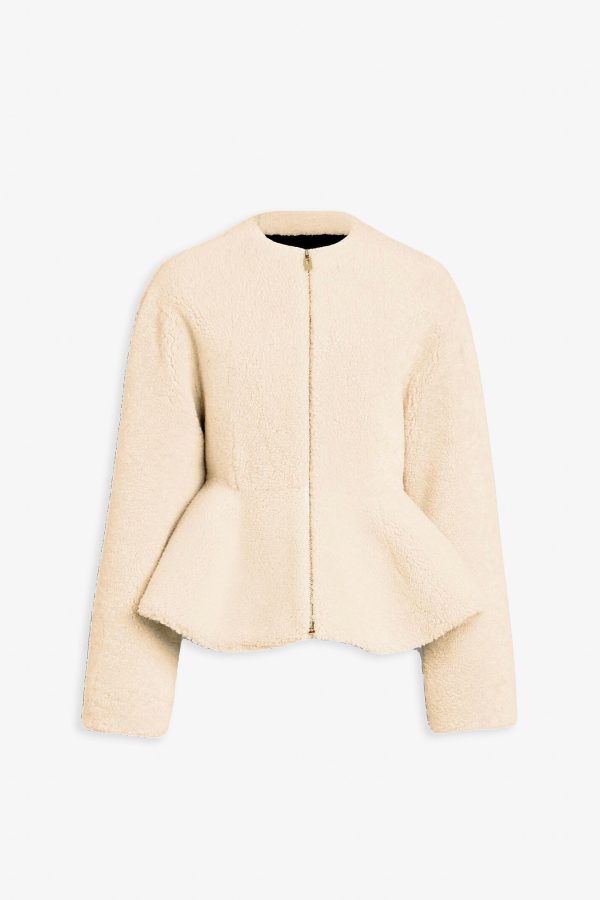 Ivory peplum jacket at Savannah's