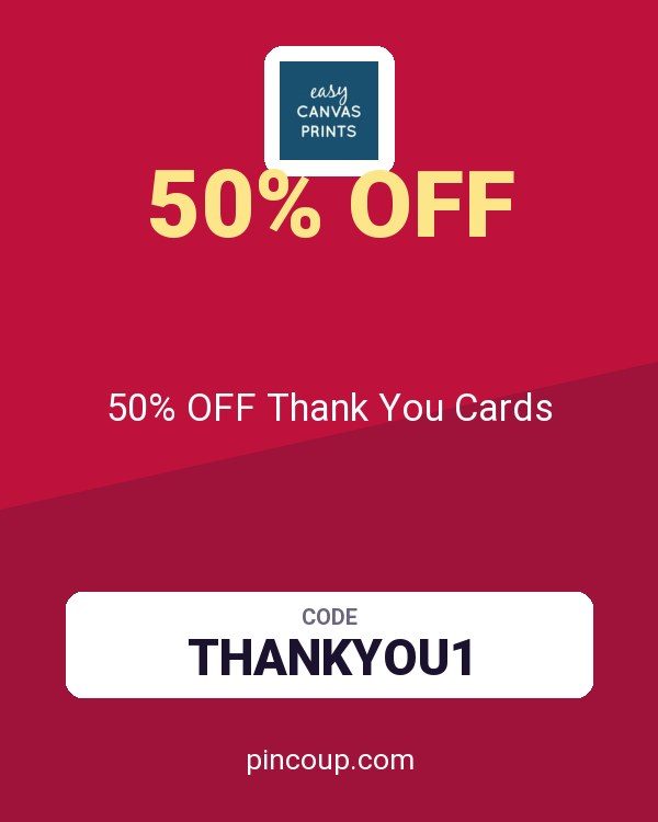 Easy Canvas Prints coupon: 50% OFF Thank You Cards