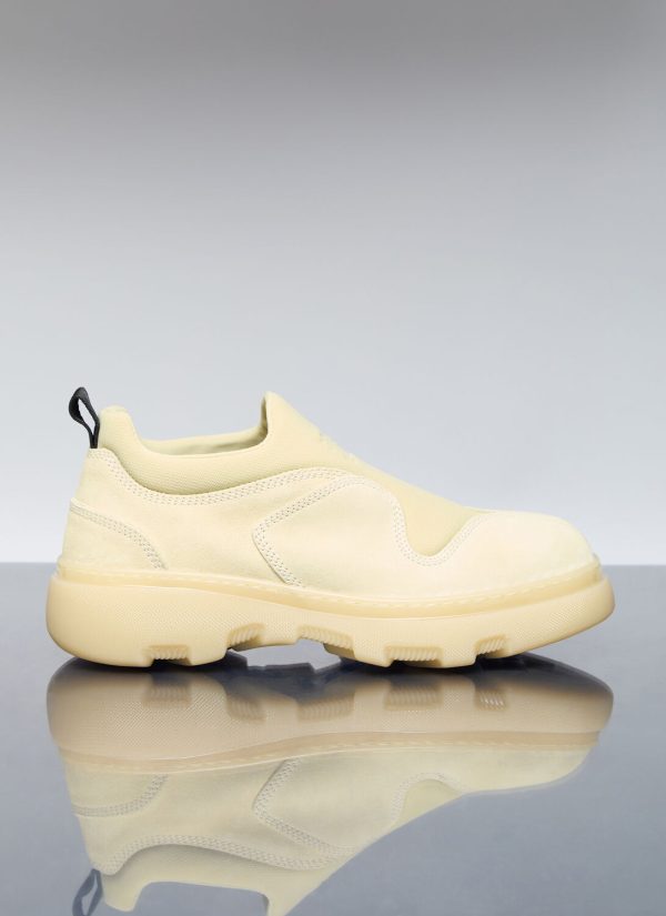 Burberry Suede Foam Sneakers - Man Sneakers Yellow Eu - 43 at LN-CC