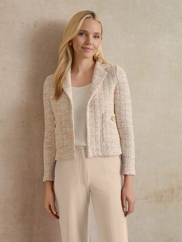 Heritage Melange Tweed Knit Jacket at Misook