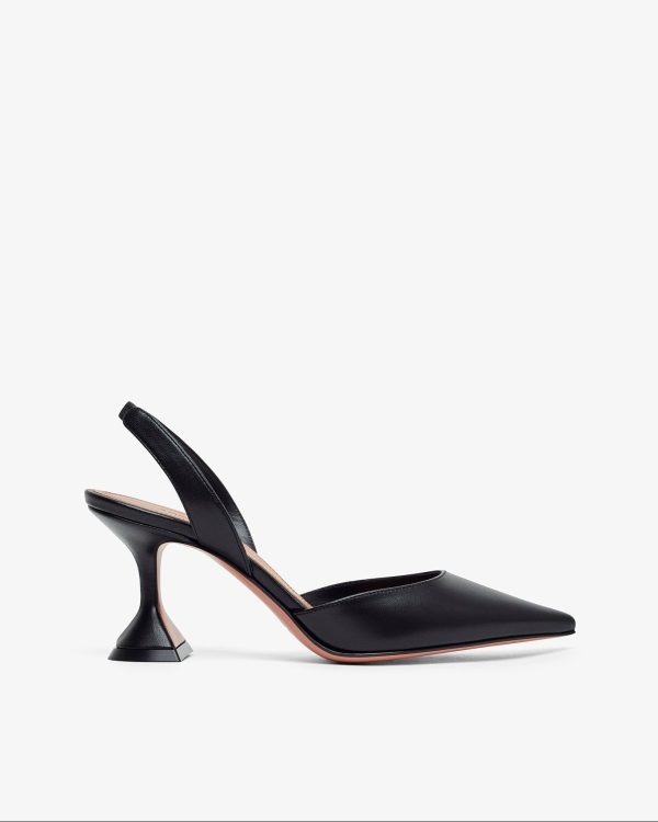 Holli Sling 70 black leather pumps at Savannah's