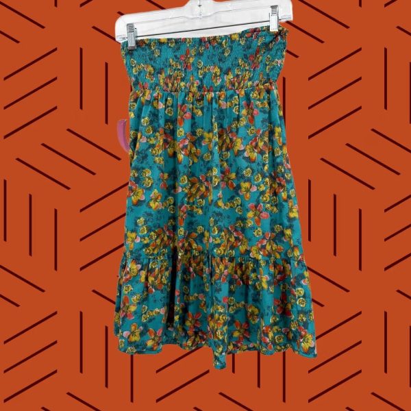 O'neill Dress Small Blue Floral Strapless Short, Women's (Size 28) at Grailed