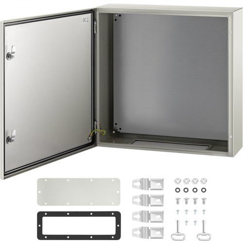 VEVOR NEMA Steel Case, 24x24x8'' NEMA 4X Metal Electric Enclosure, IP66 Water & Dust Resistant, Suitable for Both Outdoor & Indoor Use, Includes Mount