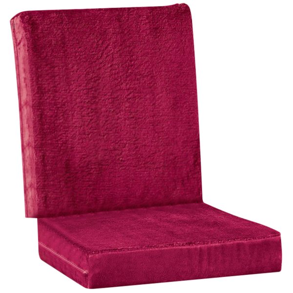 Sherpa Covered Gel Cushion for Back and Seat-Burgundy at Miles Kimball