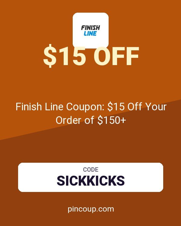 Finish Line Coupon: $15 Off Your Order of $150+