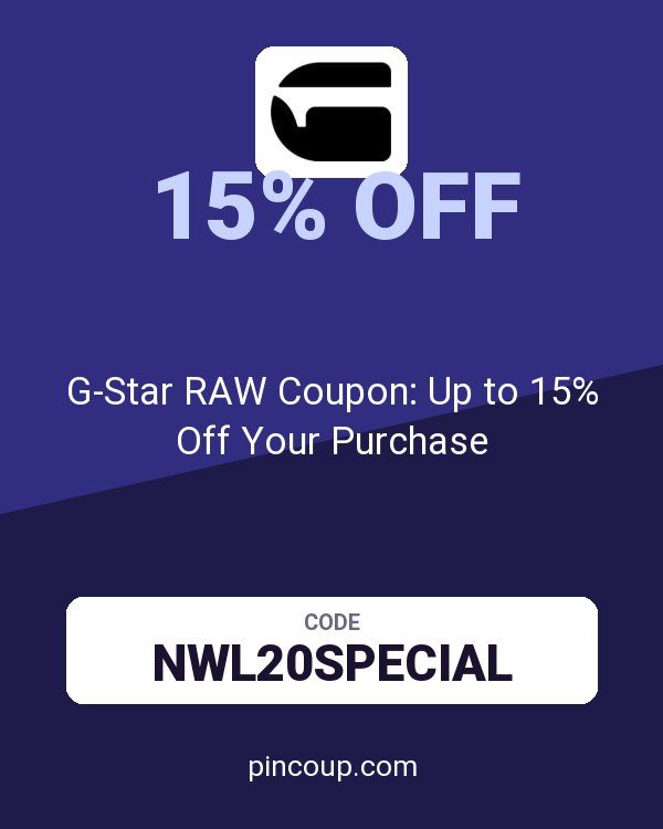 G-Star RAW Coupon: Up to 15% Off Your Purchase