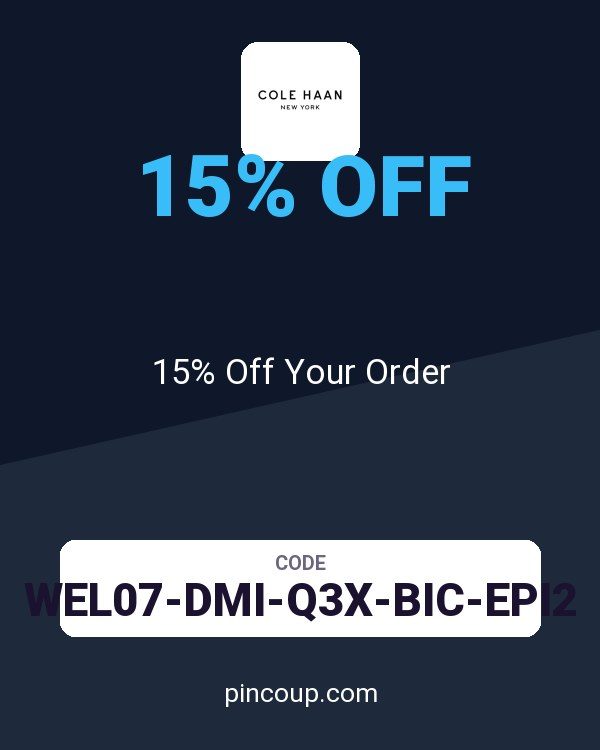 Cole Haan coupon: 15% Off Your Order