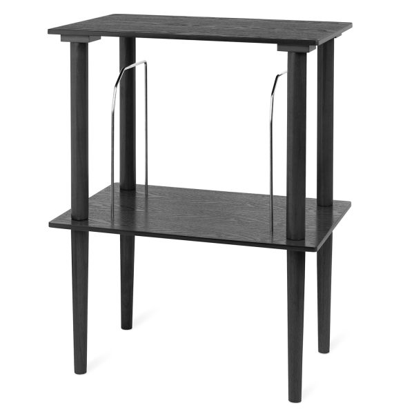 Wooden Stand with Record Holder - Black at Victrola