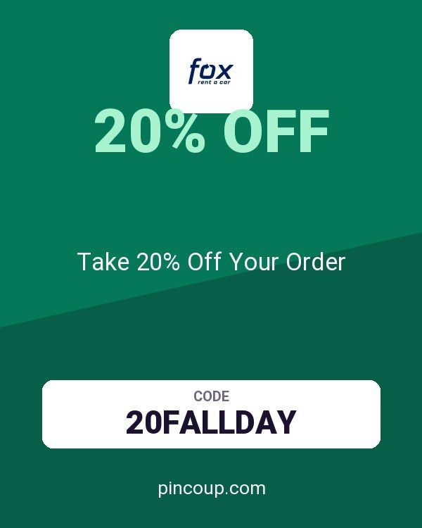 Fox Rent a Car coupon: Take 20% Off Your Order