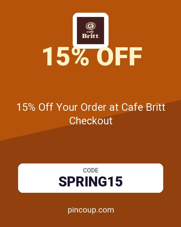 15% Off Your Order at Cafe Britt Checkout