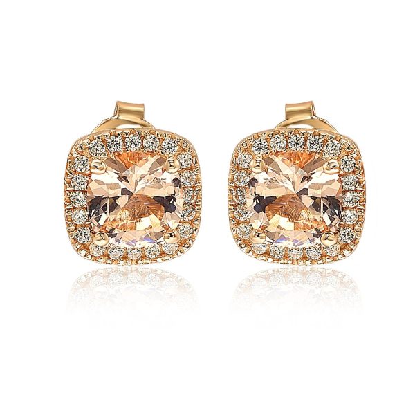 Suzy Levian White Sterling Silver Cushion Cut White Cubic Zirconia Halo Studs at Shop Simon
