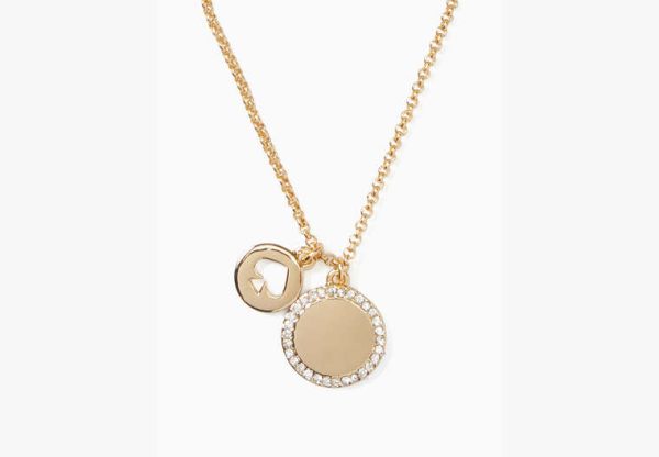 Kate Spade Spot The Spade Pave Charm Pendant Necklace, gold at Kate Spade Outlet