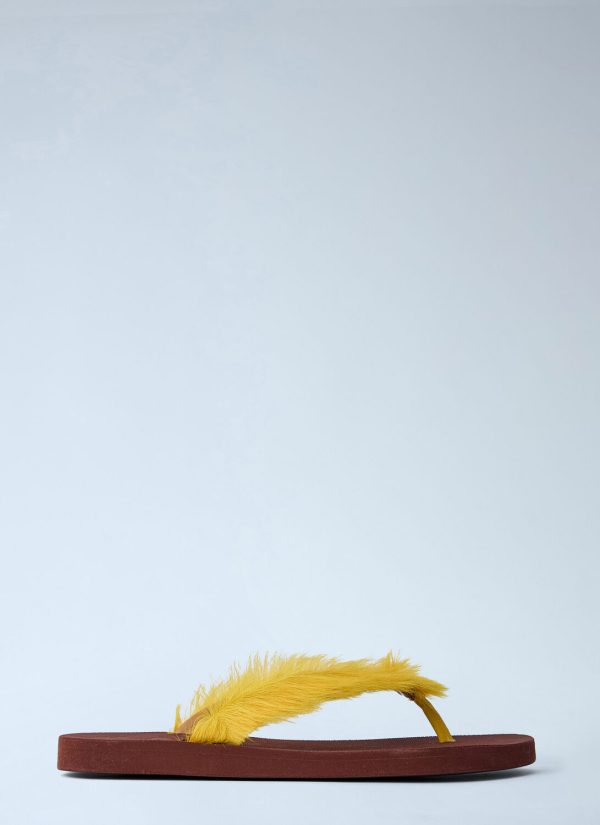 Marni Feather Embellished Sandals - Man Sandals Yellow Eu - 42 at LN-CC