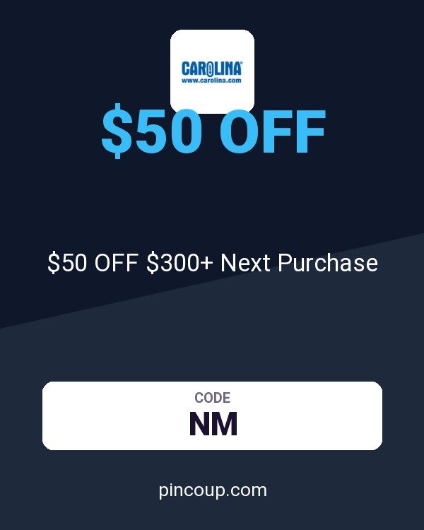 Carolina coupon: $50 OFF $300+ Next Purchase