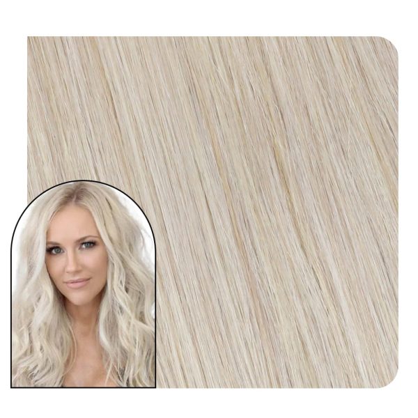 Keratin Fusion Nail Tip Human Hair Extensions White Blonde Color #1000 - 16 inch / 50 gram at Ugeat Hair Official