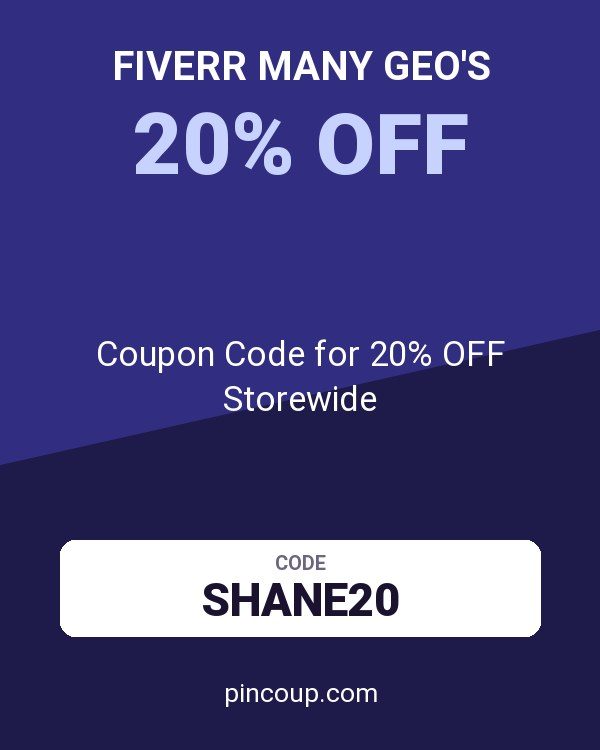 Fiverr Many GEO's: Coupon Code for 20% OFF Storewide