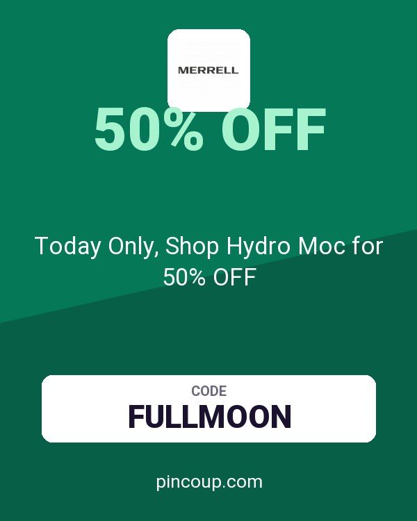 Merrell coupon: Today Only, Shop Hydro Moc for 50% OFF