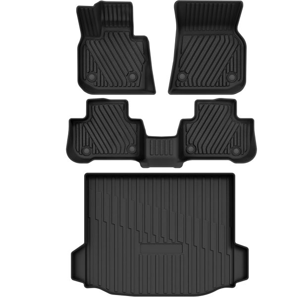 YITAMOTOR All-Weather TPE Floor Liners for 2018-2024 BMW X3 (With Spare Tire) | 1st & 2nd Row & Cargo Set at Oedro