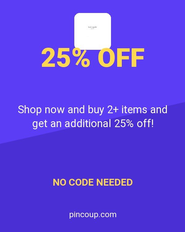Kate Spade Outlet coupon: Shop now and buy 2+ items and get an additional 25% off!