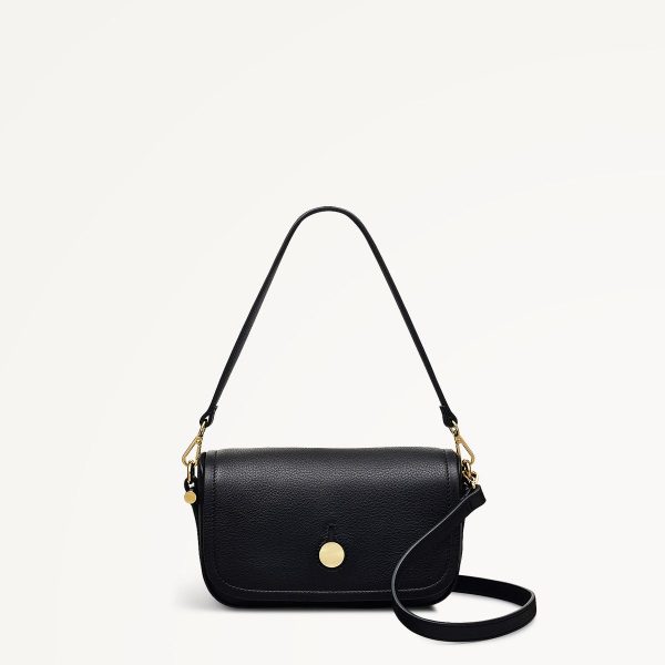 Flapover Leather Black Crossbody Bag Bathurst Mews SS25 Radley