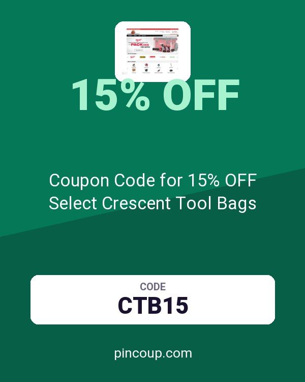 Acme Tools: Coupon Code for 15% OFF Select Crescent Tool Bags