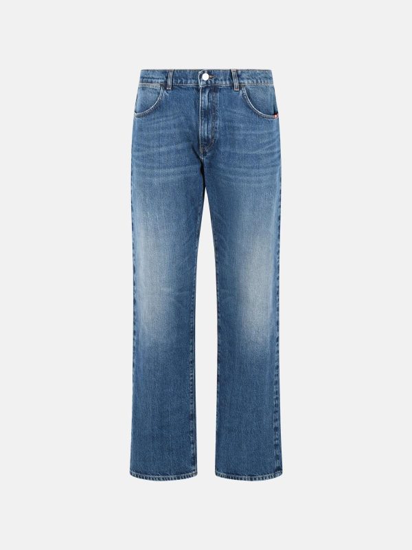 AMISH 'James' Blue Cotton Jeans at VALICO