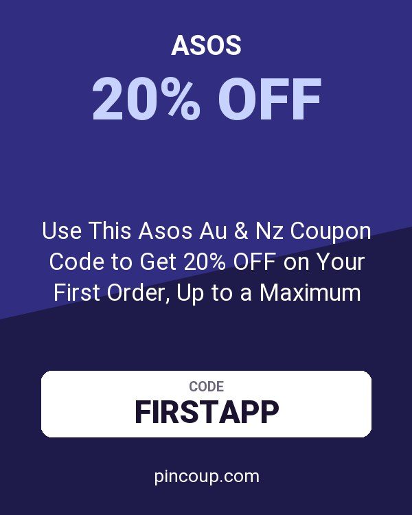 Use This Asos Au & Nz Coupon Code to Get 20% OFF on Your First Order, Up to a Maximum Purchase Amount of 690 Euro Before the Discount, on the App At Asos in France, with Code.