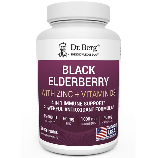 Advanced Immune Support - 1000 mg Black Elderberry with Vitamin D3 & Zinc - 90 Vegetable Capsules at Dr. Berg