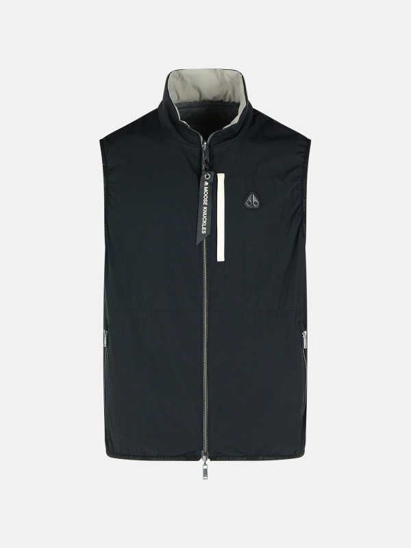 MOOSE KNUCKLES 'Dominion' Black Nylon Blend Vest at VALICO