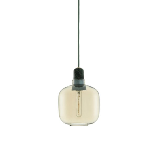 Open Box - Amp Pendant Light - Small - Gold Glass/Green Marble Socket Housing/Green Cord at Shop Horne