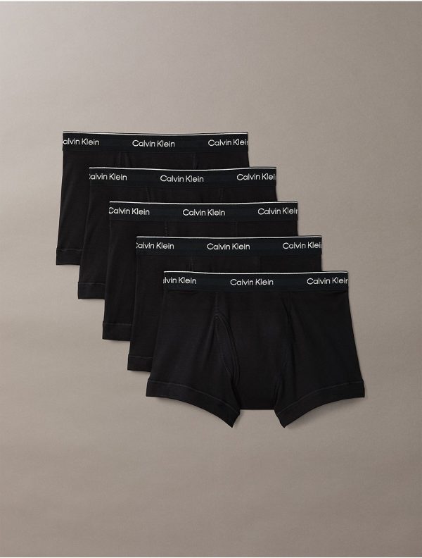 Calvin Klein Men's Cotton Classics 5-Pack Trunk - Black - XL