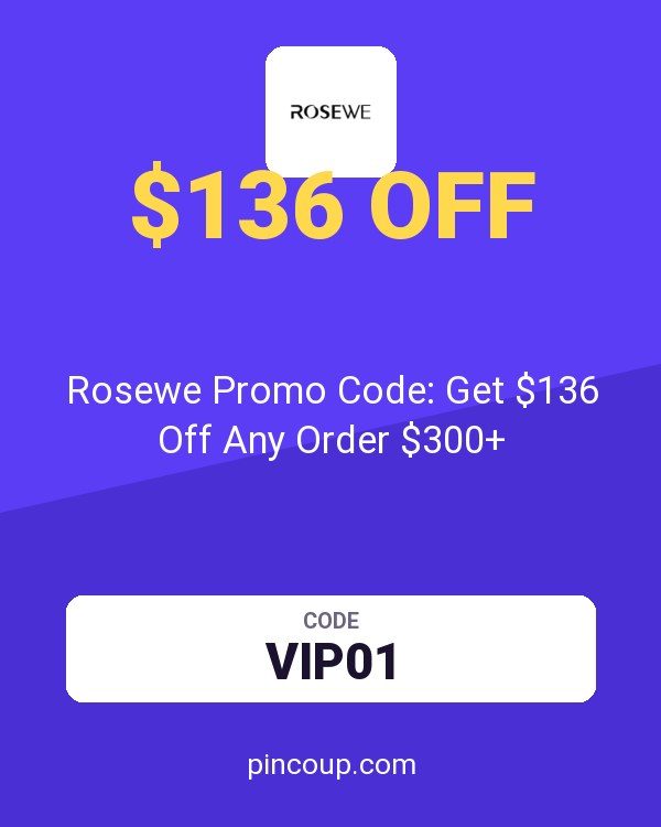 Modlily coupon: Rosewe Promo Code: Get $136 Off Any Order $300+