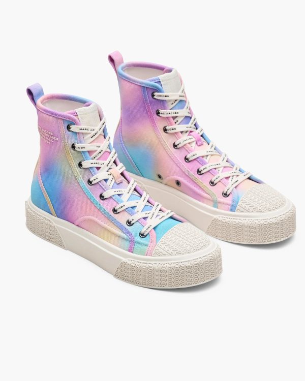 MARC JACOBS Marc Jacobs The Airbrush Canvas Sneaker in Blue Multi, Size 37