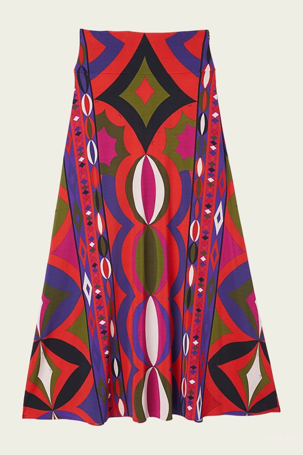 Collane-Print Long Skirt in Multicolor - Multicolor. 42 IT at American National Standards Institute Inc.