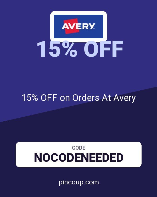 15% OFF on Orders At Avery