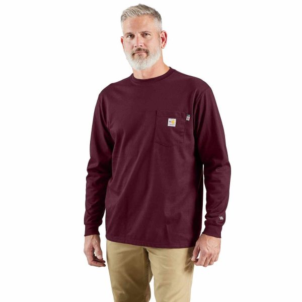 Carhartt Men's Cotton Fr Force Dearborn Loose Ls T-Shirt | Purple | 2XL