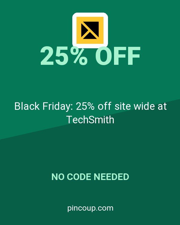 Black Friday: 25% off site wide at TechSmith
