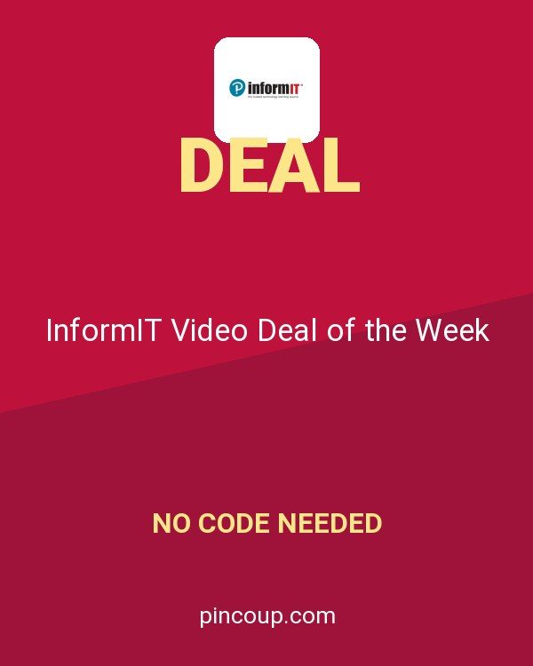 Pearson Education (InformIT) coupon: InformIT Video Deal of the Week