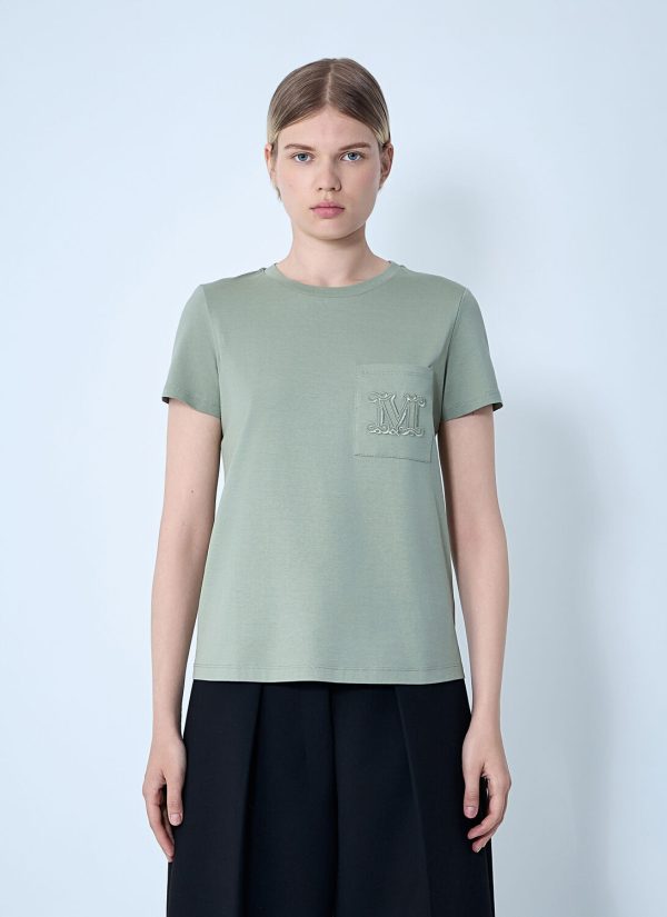 Max Mara Logo Motif T-shirt - Woman T-shirts Green Xs at LN-CC