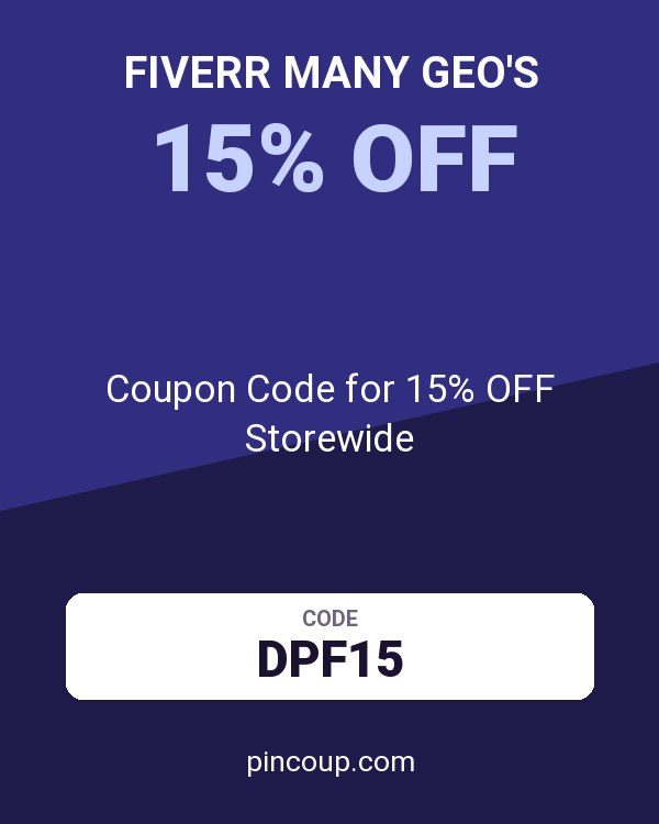 Fiverr Many GEO's: Coupon Code for 15% OFF Storewide