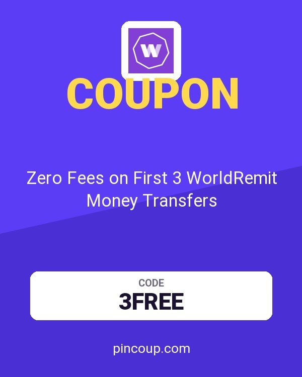 Zero Fees on First 3 WorldRemit Money Transfers