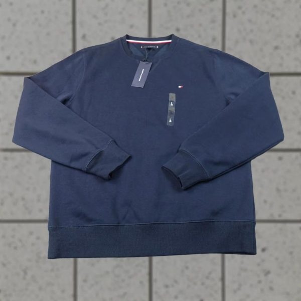 Tommy Hilfiger Sweatshirt Mens L Blue Fleece Pullover Crewneck Logo, Men's at Grailed