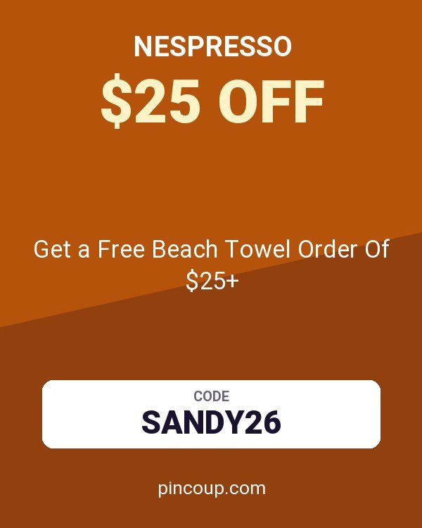 Nespresso coupon: Get a Free Beach Towel Order Of $25+