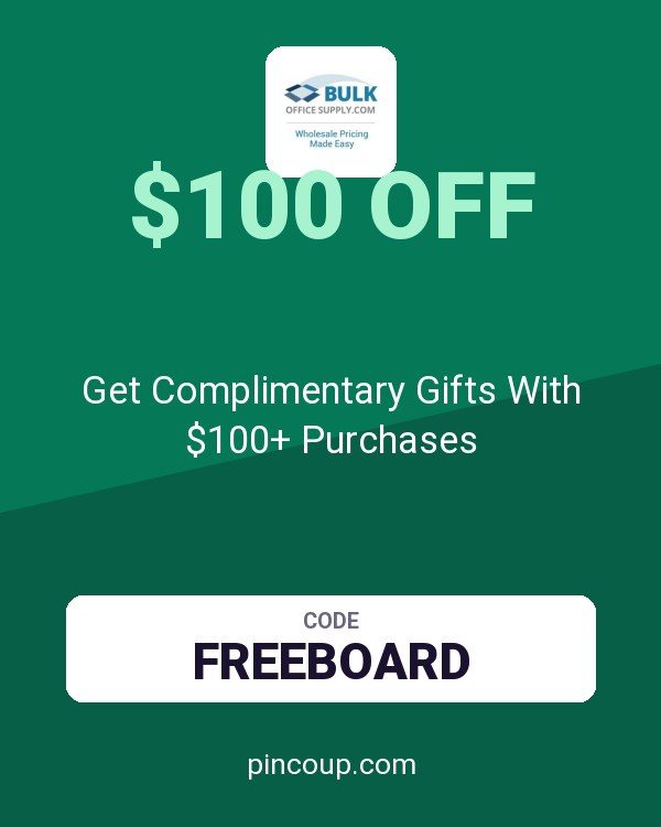 Bulk Office Supply coupon: Get Complimentary Gifts With $100+ Purchases