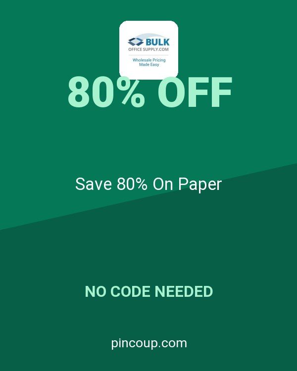 Bulk Office Supply coupon: Save 80% On Paper